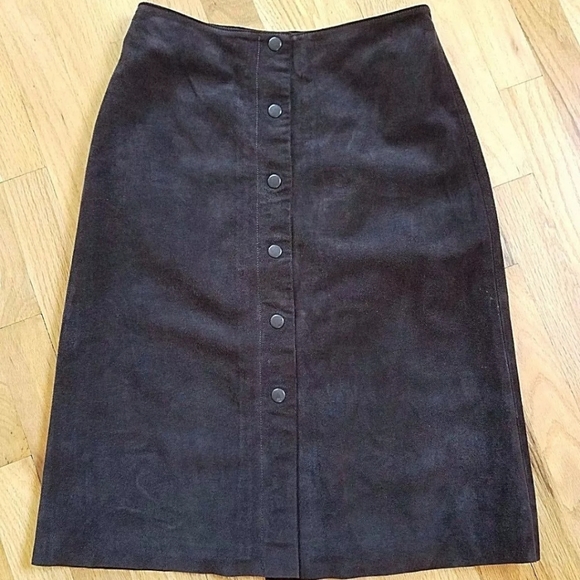 VTG Banana Republic Skirt Size 2 Genuine Leather - Picture 2 of 5